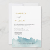 Moderne Waterverf Strand Huwelijksuitnodiging Kaart (Voorkant)