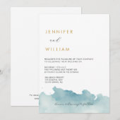 Moderne Waterverf Strand Huwelijksuitnodiging Kaart (Voorkant / Achterkant)