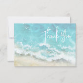 Moderne Waterverf Strand & Zee bruiloft Bedankkaart (Voorkant)