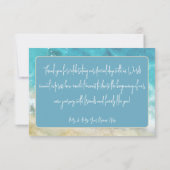 Moderne Waterverf Strand & Zee bruiloft Bedankkaart (Achterkant)