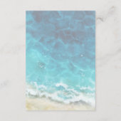 Moderne Waterverf Strand & Zee Details Bruiloft Informatiekaartje (Achterkant)