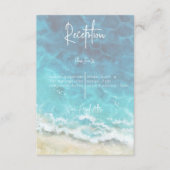 Moderne Waterverf Strand & Zee Receptie Bruiloft Informatiekaartje (Voorkant)