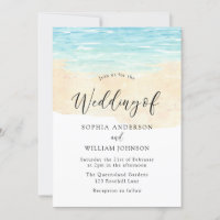 Moderne Waterverf strandbruiloft met waterzand en