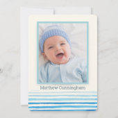 Moderne Waterverf Stripes Baptism Kaart (Achterkant)
