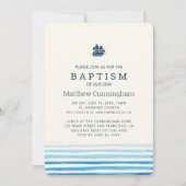Moderne Waterverf Stripes Baptism Kaart (Voorkant)