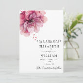 Moderne Waterverf Stusty Roos Floral Wedding Save The Date (Staand voorkant)