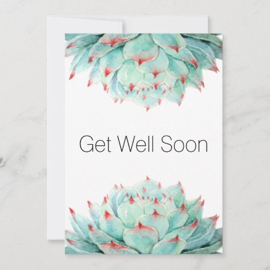 Moderne Waterverf Succulenten krijgen snel een goe Bedankkaart (Voorkant)