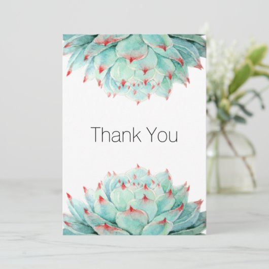 Moderne Waterverf Succulents Bedankt (Staand voorkant)