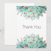 Moderne Waterverf Succulents Bedankt (Voorkant / Achterkant)