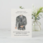 Moderne Waterverf Suit Groomsman-voorstel Verzoek Kaart (Staand voorkant)