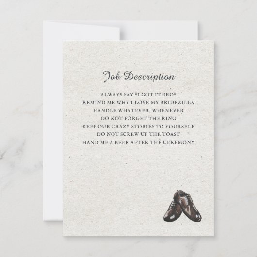 Moderne Waterverf Suit Groomsman-voorstel Verzoek Notitiekaartje (Achterkant)