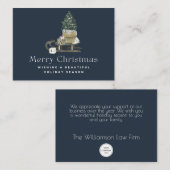 Moderne waterverf, superieure kerstboomstructuur notitiekaartje (Voorkant / Achterkant)