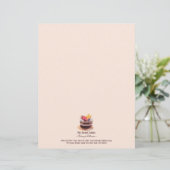 Moderne waterverf taart patisserie cupcake dessert persoonlijk briefhoofd (Staand voorkant)