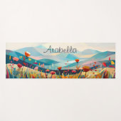 Moderne Waterverf tekenmeditatie Yogamat (Voorkant (horizontaal))