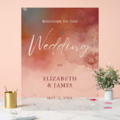 Moderne Waterverf Terracotta Boho bruiloft welkom Acryl Bord (Huwelijk)