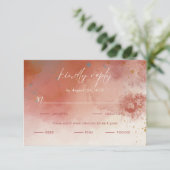 Moderne Waterverf Terracotta Boho Maaltijdkeuze RSVP Kaartje (Staand voorkant)