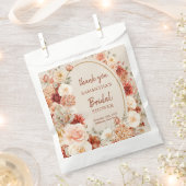 Moderne waterverf terracotta bordeauxrood bloesem bedankzakje (Geknipt)