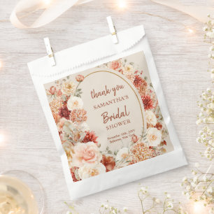 Moderne waterverf terracotta bordeauxrood bloesem bedankzakje