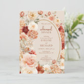 Moderne waterverf terracotta bordeauxrood bloesem kaart (Staand voorkant)