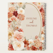 Moderne waterverf terracotta bordeauxrood bloesem planner (Achterkant)