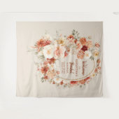 Moderne waterverf terracotta bordeauxrood bloesem wandkleed (Voorkant (horizontaal))