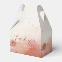 Moderne Waterverf Terracotta Desert Boho Bruiloft Bedankdoosjes