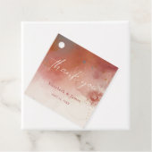 Moderne Waterverf Terracotta Desert Boho Bruiloft Bedankjes Labels (In situ)