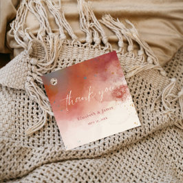 Moderne Waterverf Terracotta Desert Boho Bruiloft Bedankjes Labels