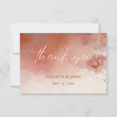 Moderne Waterverf Terracotta Desert Boho Bruiloft Bedankkaart (Voorkant)