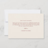 Moderne Waterverf Terracotta Desert Boho Bruiloft Bedankkaart (Achterkant)