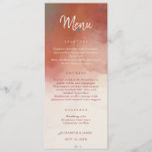 Moderne Waterverf Terracotta Desert Boho Bruiloft Menu (Voorkant)