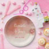 Moderne Waterverf Terracotta Desert Boho Bruiloft Papieren Bordje (Feest)