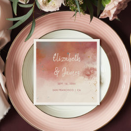 Moderne Waterverf Terracotta Desert Boho Bruiloft Servet