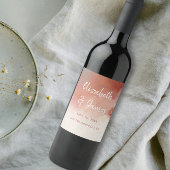 Moderne Waterverf Terracotta Desert Boho Bruiloft Wijn Etiket