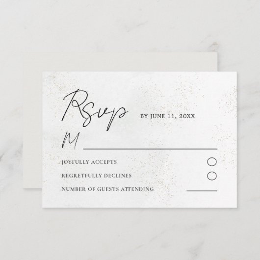 Moderne Waterverf textuur bruiloft RSVP (Voorkant / Achterkant)