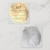 Moderne Waterverf textuur, geborsteld met monogram Vierkante Visitekaartje (Voorkant / Achterkant)