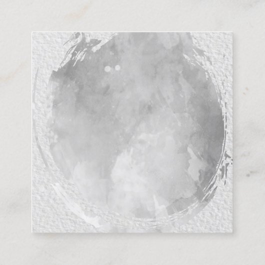 Moderne Waterverf textuur, geborsteld met monogram Vierkante Visitekaartje (Achterkant)