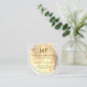 Moderne Waterverf textuur, geborsteld met monogram Vierkante Visitekaartje (Staand voorkant)