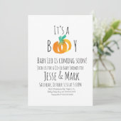 Moderne Waterverf Tiny Pumpkins Baby shower Kaart (Staand voorkant)