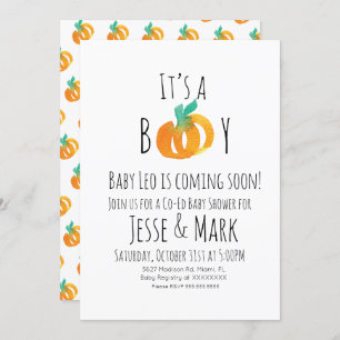 Moderne Waterverf Tiny Pumpkins Baby shower Kaart