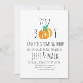 Moderne Waterverf Tiny Pumpkins Baby shower Kaart (Voorkant)