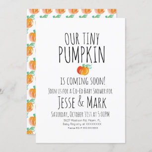 Moderne Waterverf Tiny Pumpkins Baby shower Kaart