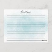 Moderne Waterverf Tortelduifjes Recept Kaart (Achterkant)