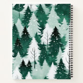 Moderne Waterverf Trees Sneeuwscène Kerst Notitieboek (Achterkant)