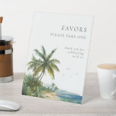 Moderne Waterverf Tropical Beach bruiloft gunsten Reclamebord Met Voetstuk (Insitu)