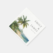Moderne Waterverf Tropical Beach Bruiloft Servet (Hoek)