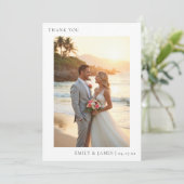 Moderne Waterverf Tropical Beach Wedding Dank u Bedankkaart (Staand voorkant)
