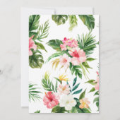Moderne Waterverf Tropical Flowers Bruiloft Kaart (Achterkant)