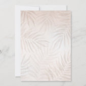 Moderne Waterverf Tropisch groen Bloemenbruiloft Kaart (Achterkant)