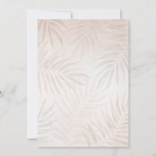 Moderne Waterverf Tropisch groen Bloemenbruiloft Kaart (Achterkant)